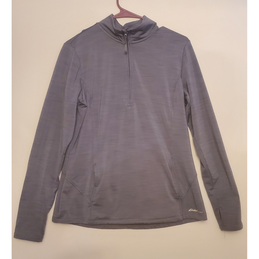 Eddie Bauer Activewear Quest Pullover 1/4‎ Zip Long Sleeve Thumb Hole Women's L